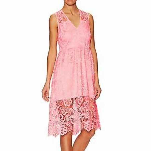 Yumi Kim Summer Heartbeat Orchid Pink Lace Crochet Sleeveless High Low V Neck - Picture 2 of 15